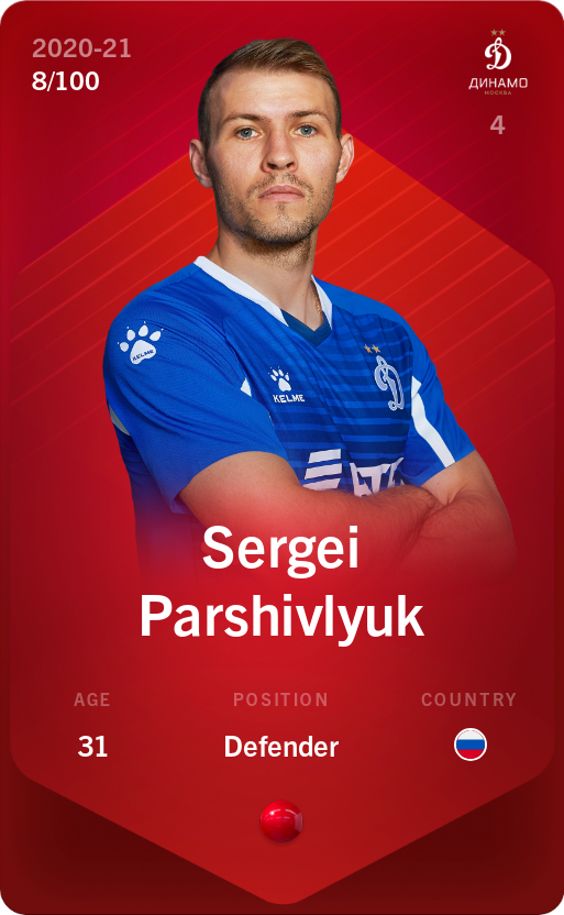 Sorare - Sorare Official - Sergei Parshivlyuk 2020-21 • Rare 8/100 - NFT # 9775762768058982568449973309938215529869203035738500137298560195259965510104