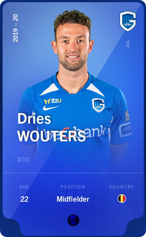 Sorare - Sorare Official - Dries Wouters 2019-20 • Super Rare 3/10 - NFT # 61623155624880053707488712076970003688245618682633265166111659462535027009259