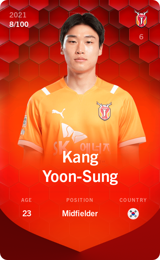 Sorare - Sorare Official - Kang Yoon-Sung 2021-22 • Rare 8/100 - NFT # 59341120019544576893142089873291264707291840390322040059818940789578654944047
