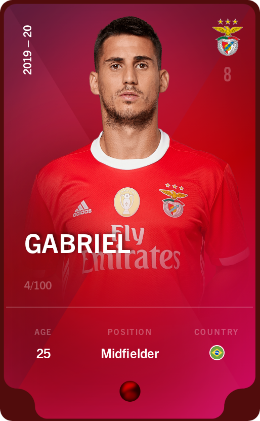 Sorare - Sorare Official - Gabriel 2019-20 • Rare 4/100 - NFT # 10387569438829518315742589719565760413421451191723103635722831356712842886348