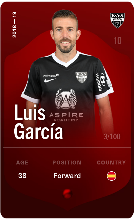 Sorare - Sorare Official - Luis García 2018-19 • Rare 3/100 - NFT # 71834132709142958400961430282724826047477095717459297183152234962717008520995