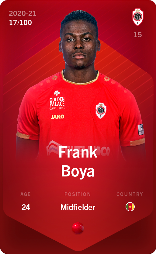 Sorare - Sorare Official - Frank Boya 2020-21 • Rare 17/100 - NFT # 3728035310182568710693734283741377866123957794460070786306931668331428484937