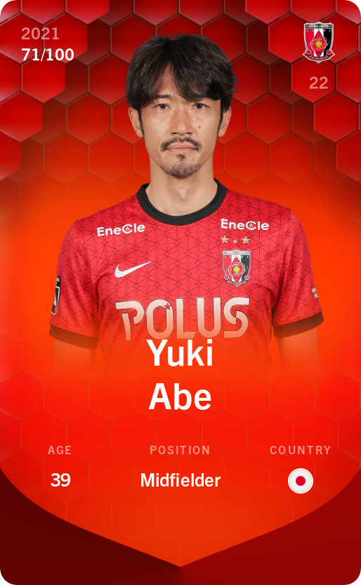 Sorare - Sorare Official - Yuki Abe 2021-22 • Rare 71/100 - NFT # 114784777839745686710725163701598684735650935716320617303215179816934365268861