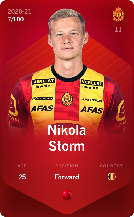 Sorare - Sorare Official - Nikola Storm 2020-21 • Rare 7/100 - NFT # 90074623509672076380391354532277772381216733089794070806545027223863242173497