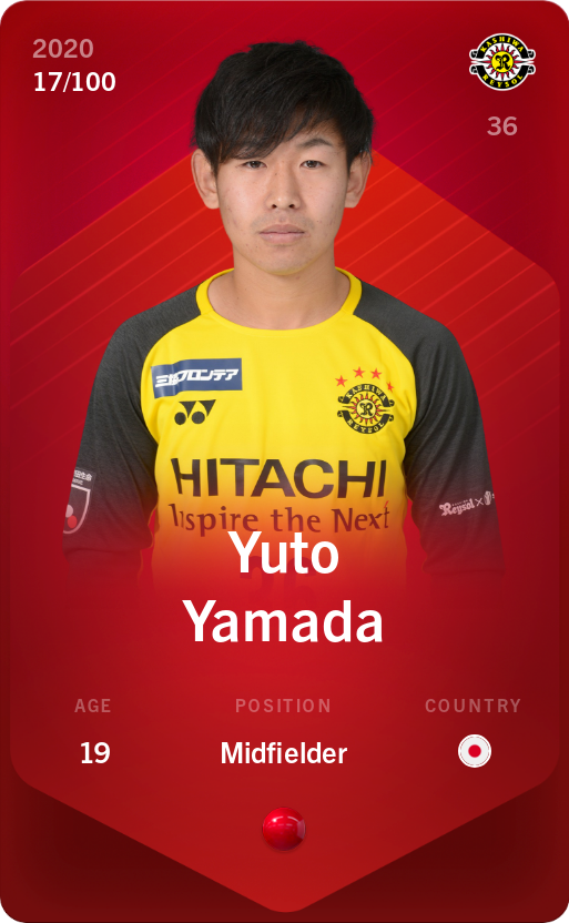 Sorare - Sorare Official - Yuto Yamada 2020-21 • Rare 17/100 - NFT # 101752661400293640834645390116050594292665185179934251787037756807013280131668