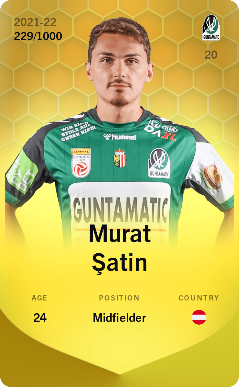 Sorare - Sorare Official - Murat Şatin 2021-22 • Limited 229/1000 - NFT # 25695190033139327035225716759005161182960300970244357493361355190554584620994