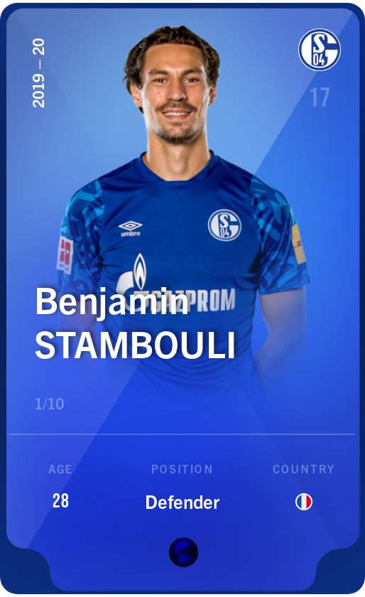 Sorare - Sorare Official - Benjamin Stambouli 2019-20 • Super Rare 1/10 - NFT # 50406977989015505771741293057165347312904429391519139495997470042722281083306