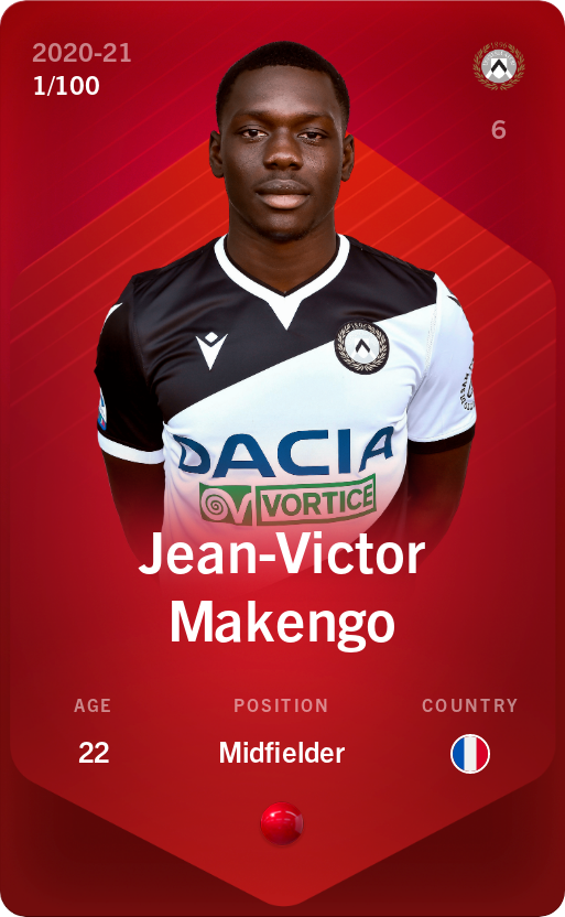 Sorare - Sorare Official - Jean-Victor Makengo 2020-21 • Rare 1/100 - NFT # 56126958032681744984165574697895106850106994258916611686765998890407741831318