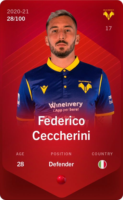 Sorare - Sorare Official - Federico Ceccherini 2020-21 • Rare 28/100 - NFT # 28081311010546181617076778257205438313593025253045039129910360167221362732836