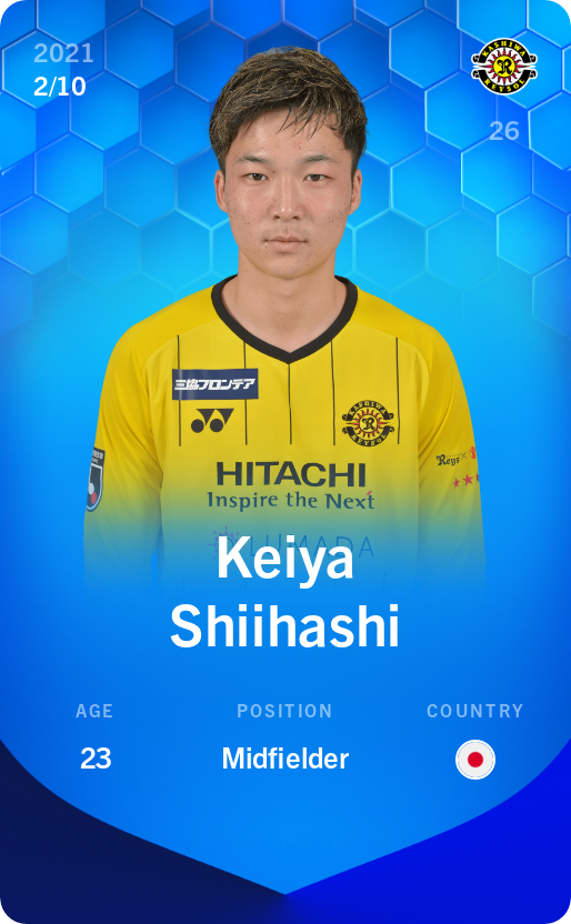 Sorare - Sorare Official - Keiya Shiihashi 2021-22 • Super Rare 2/10 - NFT # 109212950410538765258050346744921710047214335128978588538124958360281590317503