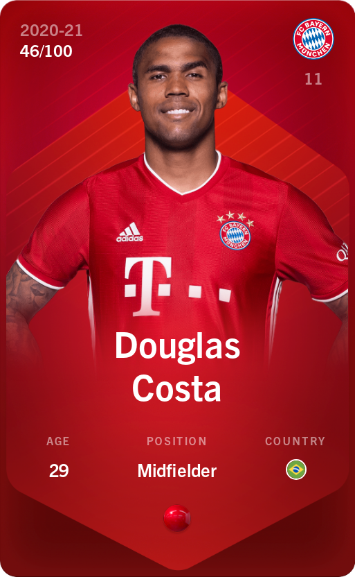 Sorare - Sorare Official - Douglas Costa 2020-21 • Rare 46/100 - NFT # 111739404430619669652248804238227540366371606922727954400195322355947879782721