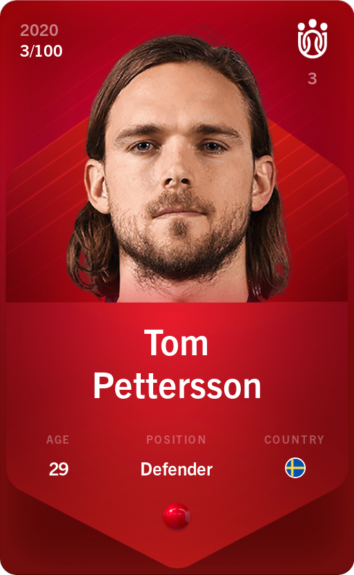 Sorare - Sorare Official - Tom Pettersson 2020-21 • Rare 3/100 - NFT # 17231234613497904538881665596313192059214405605486944087293937843015054532816