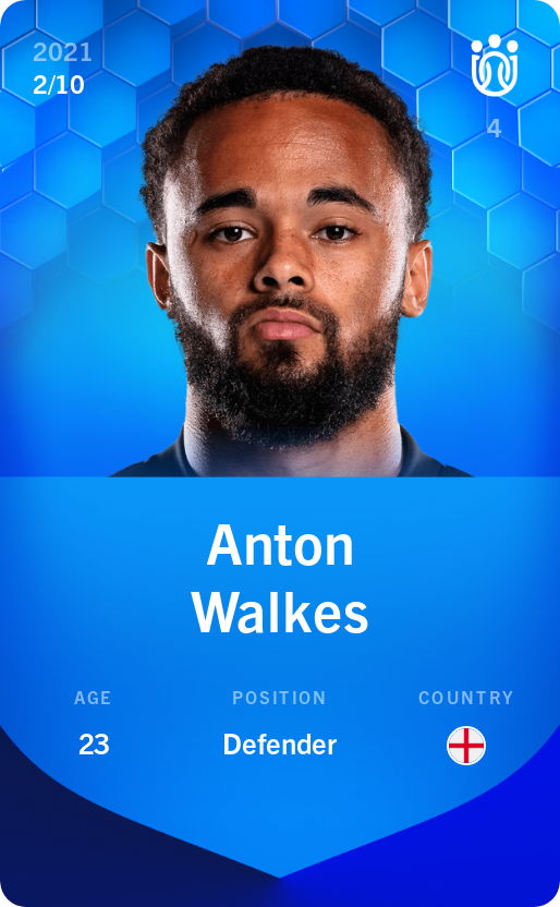 Sorare - Sorare Official - Anton Walkes 2021-22 • Super Rare 2/10 - NFT # 28489221725415066982345105993735757967744707615386353384571331797199104178588