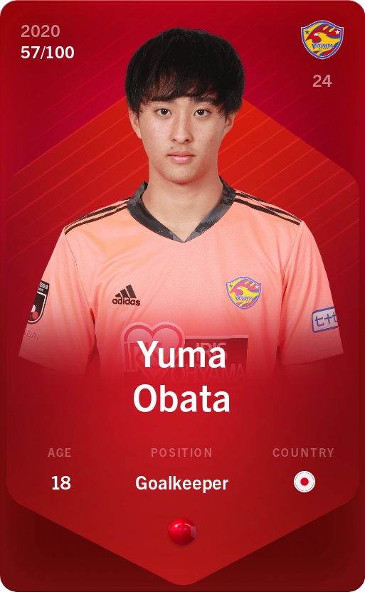 Sorare - Sorare Official - Yuma Obata 2020-21 • Rare 57/100 - NFT # 111014238391681202707848377380480910483224335205085176196793255546386159958406