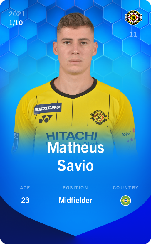 Sorare - Sorare Official - Matheus Savio 2021-22 • Super Rare 1/10 - NFT # 39763304263581259523333554866269679329419481034142048488288626020378553326632
