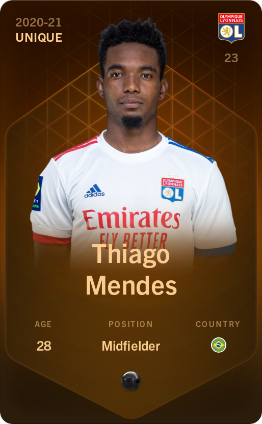 Sorare - Sorare Official - Thiago Mendes 2020-21 • Unique - NFT # 34019866536258101962457471194230200079437510444855650329598936548883853206179