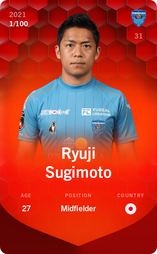 Sorare - Sorare Official - Ryuji Sugimoto 2021-22 • Rare 1/100 - NFT # 81947566628253022478364665878993533768808116736023350674954295344356301592647