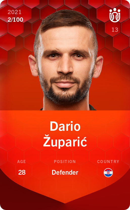 Sorare - Sorare Official - Dario Župarić 2021-22 • Rare 2/100 - NFT # 58680128913327745639744587562895290764860801100303091483158621021575899404255