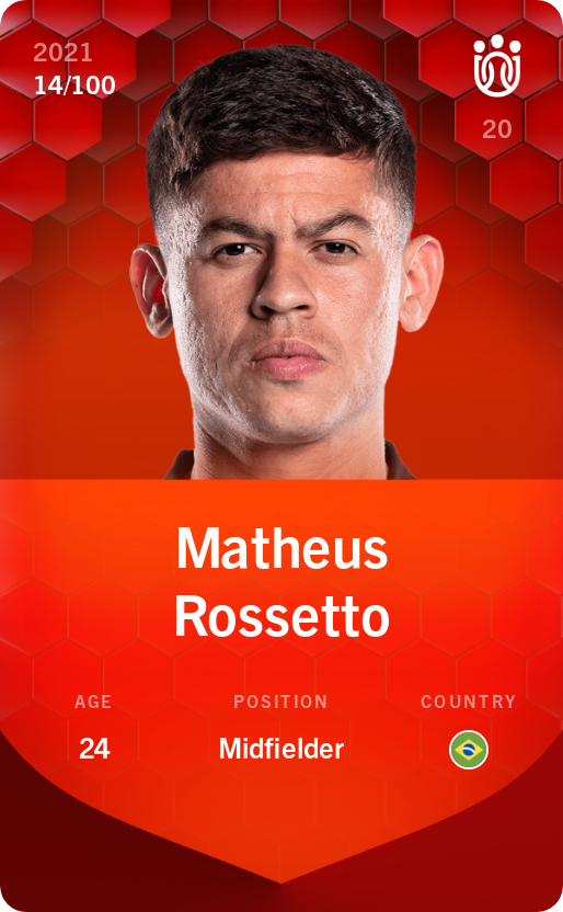 Sorare - Sorare Official - Matheus Rossetto 2021-22 • Rare 14/100 - NFT # 18092905531319139964825624803206678013862787776044013846755400341058901053626