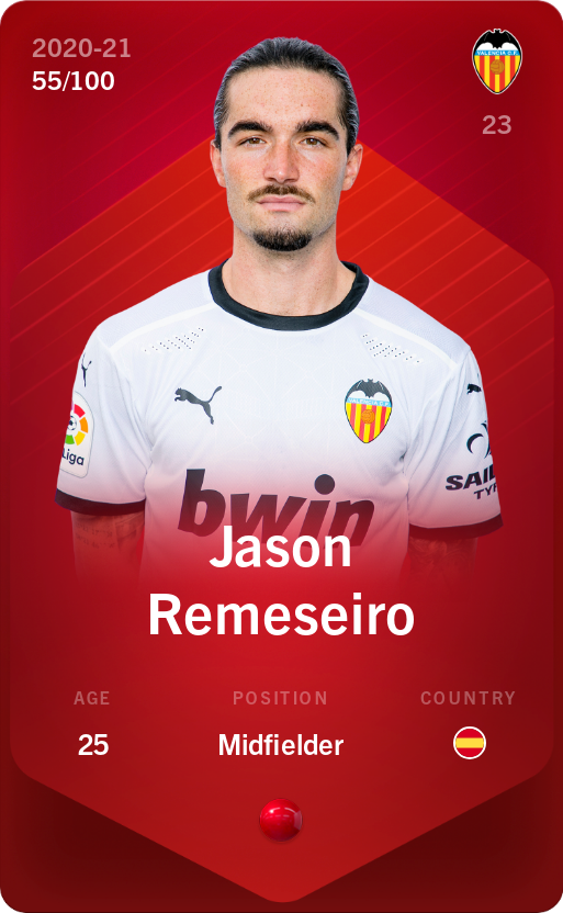 Sorare - Sorare Official - Jason Remeseiro 2020-21 • Rare 55/100 - NFT # 109787944857913592195671658203653248296103244993151879179222284394266332521893