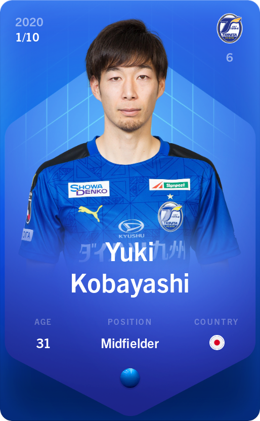 Sorare - Sorare Official - Yuki Kobayashi 2020-21 • Super Rare 1/10 - NFT # 20954423798612922808579507236115336802794574327090420338255196078528228134197