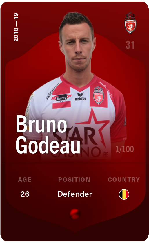 Sorare - Sorare Official - Bruno Godeau 2018-19 • Rare 1/100 - NFT # 98148695073293633545659679373214654028672091976477935465163707594285364879424