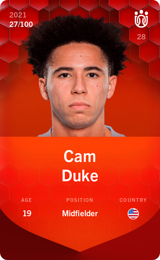 Sorare - Sorare Official - Cam Duke 2021-22 • Rare 27/100 - NFT # 112280471117161495827459200031594144061645456432358647712291402388475108588065