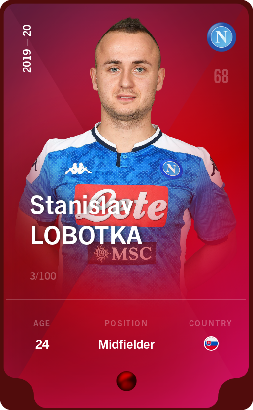 Sorare - Sorare Official - Stanislav Lobotka 2019-20 • Rare 3/100 - NFT # 44413999759701232040933221018818629546551013949328966306243499455486316814978