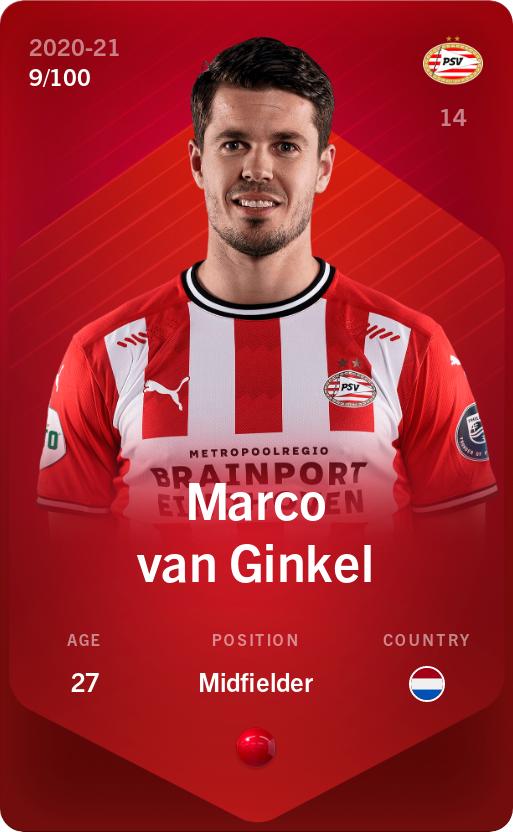 Sorare - Sorare Official - Marco van Ginkel 2020-21 • Rare 9/100 - NFT # 3185772479633797427860228875241936807028888102908590078326178886711032325120