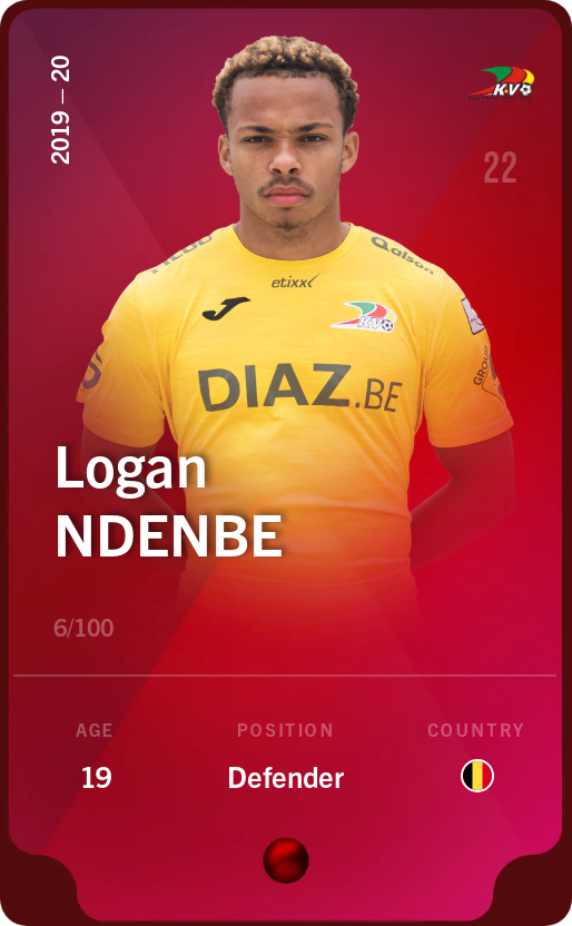 Sorare - Sorare Official - Logan Ndenbe 2019-20 • Rare 6/100 - NFT # 94211752290769547731753690460962231845751780040930087231218601458368384901259