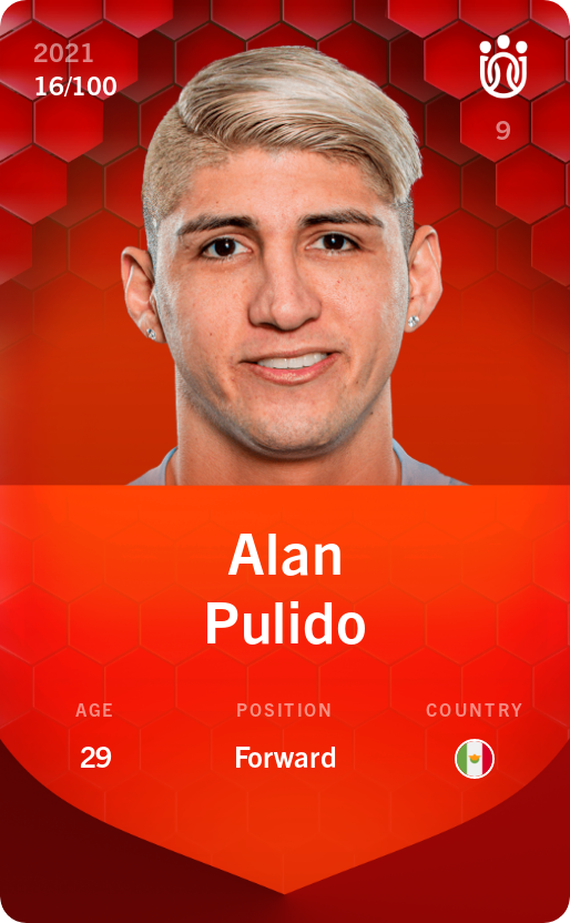 Sorare - Sorare Official - Alan Pulido 2021-22 • Rare 16/100 - NFT # 54182286394748374281401077698552109065908619281189867266043822965771958332218
