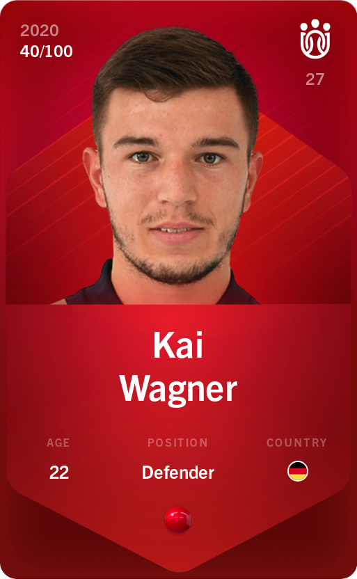 Sorare - Sorare Official - Kai Wagner 2020-21 • Rare 40/100 - NFT # 20957189398997253156089769216455485113319848632131920357124645286345791994869