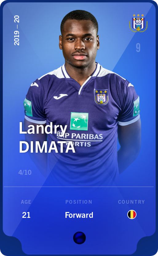 Sorare - Sorare Official - Landry Dimata 2019-20 • Super Rare 4/10 - NFT # 107485150400763974458810704614996297922673812671640749809314476745271025053113