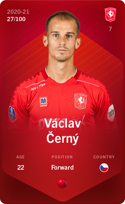 Sorare - Sorare Official - Václav Černý 2020-21 • Rare 27/100 - NFT # 9101694419089854748171829240484615200836402264630990492367455207226242873447