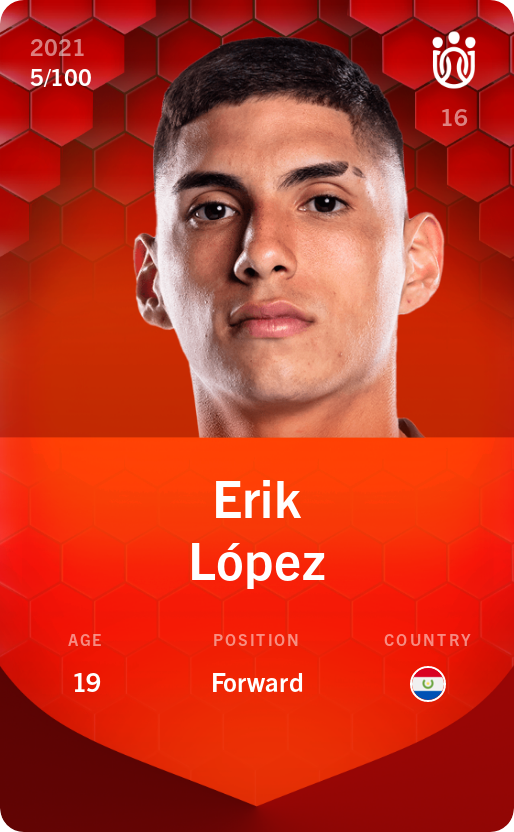 Sorare - Sorare Official - Erik López 2021-22 • Rare 5/100 - NFT # 103667276708515740864202282486152932133317025189907024109841543388897650050247