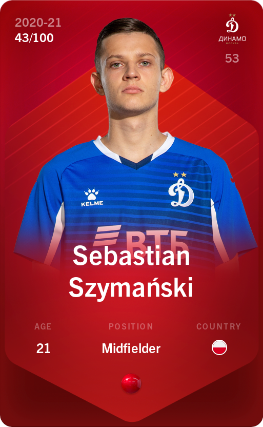 Sorare - Sorare Official - Sebastian Szymański 2020-21 • Rare 43/100 - NFT # 10299488258237220966599758330519125495683632839650384853941178586016626456812