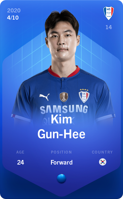 Sorare - Sorare Official - Kim Gun-Hee 2020-21 • Super Rare 4/10 - NFT # 106175998466584615587162835121708709612615700877355755903319282282249992476068