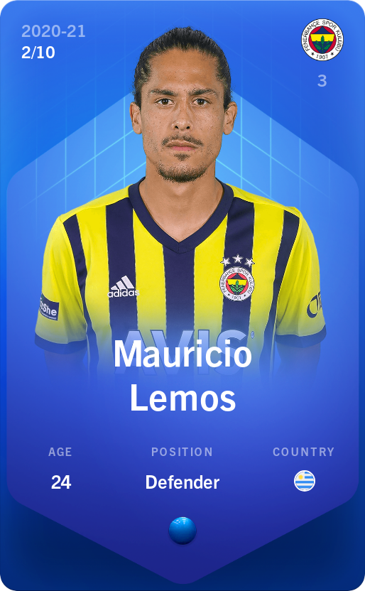 Sorare - Sorare Official - Mauricio Lemos 2020-21 • Super Rare 2/10 - NFT # 35125278417043785810006025592350985149721171820728561819920031876467726117518