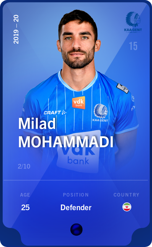 Sorare - Sorare Official - Milad Mohammadi 2019-20 • Super Rare 2/10 - NFT # 64647561357111007039569871485683915039245576663028612880889129701811603312062
