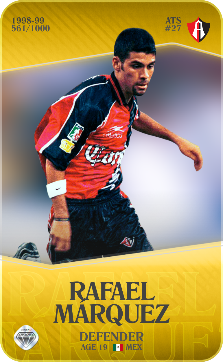 Sorare - Sorare Official - Rafael Márquez 1998-99 • Limited 561/1000 - NFT # 40647747897073110643991595517107366474558749836735965386745082558103584910035