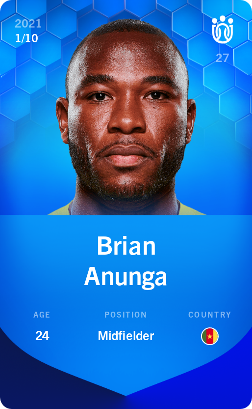 Sorare - Sorare Official - Brian Anunga 2021-22 • Super Rare 1/10 - NFT # 57816085409352729058035960054427689559557453769859422509054224642235600772170