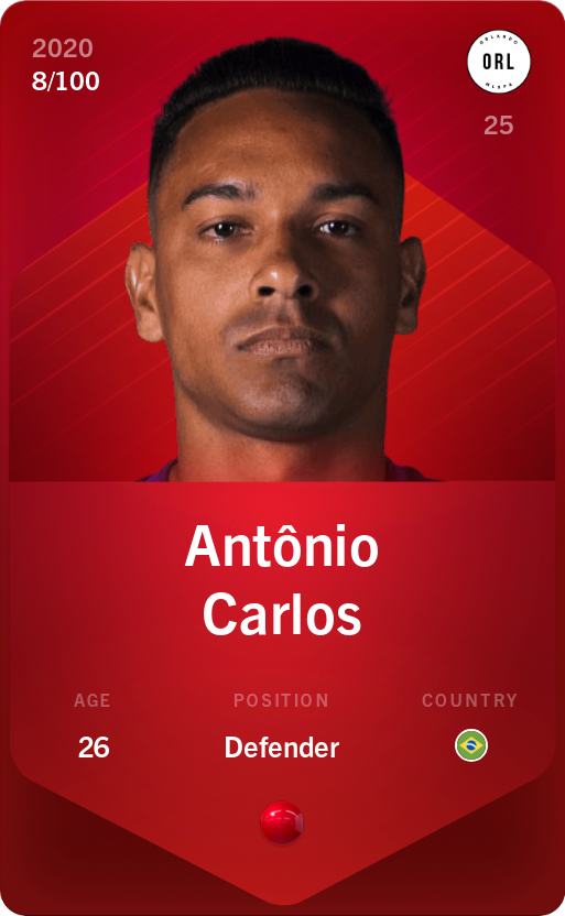 Sorare - Sorare Official - Antônio Carlos 2020-21 • Rare 8/100 - NFT # 78910179177394386963135904542871118450270341363769067784855341210953945240316