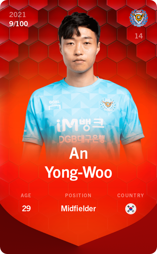 Sorare - Sorare Official - An Yong-Woo 2021-22 • Rare 9/100 - NFT # 66517445218849254526491446075407360111851543724483427698744333698763800135400