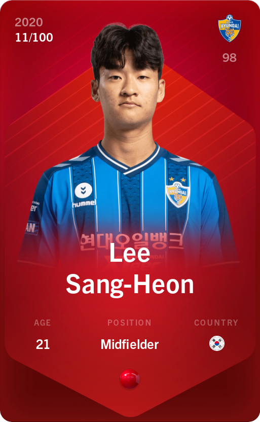 Sorare - Sorare Official - Lee Sang-Heon 2020-21 • Rare 11/100 - NFT # 68152497914512191674709484555905881443673929188468715624908579995846875059746