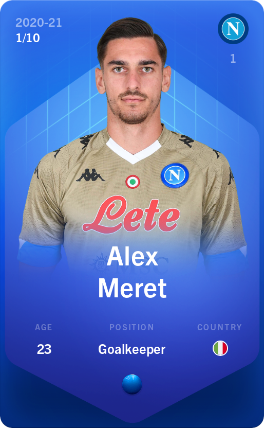 Sorare - Sorare Official - Alex Meret 2020-21 • Super Rare 1/10 - NFT # 22462106321615944564152914719047563566275963060910418816587804074476349860211
