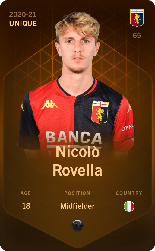 Sorare - Sorare Official - Nicolò Rovella 2020-21 • Unique - NFT # 17112378064828585179595065607504890832544242577658571380538872882575152658364