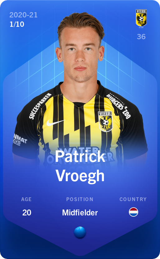 Sorare - Sorare Official - Patrick Vroegh 2020-21 • Super Rare 1/10 - NFT # 6992939501176910618759261262663445711267622184524788842477641917943226508634