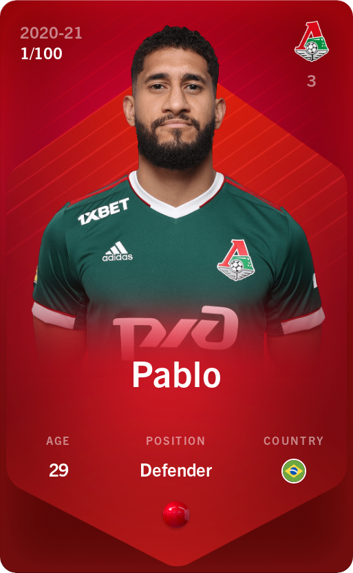 Sorare - Sorare Official - Pablo 2020-21 • Rare 1/100 - NFT # 100055488196509097980837276685058165916800083674013686252898920019745114269183
