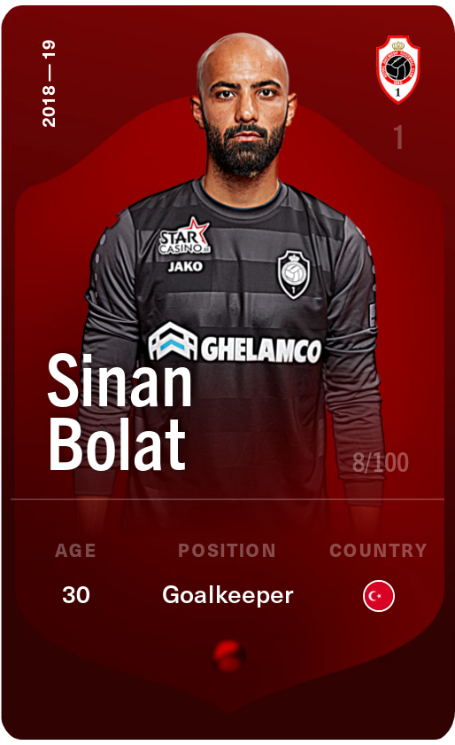 Sorare - Sorare Official - Sinan Bolat 2018-19 • Rare 8/100 - NFT # 50458085216597780116339527409669013547445963399491631301244546231633525129545
