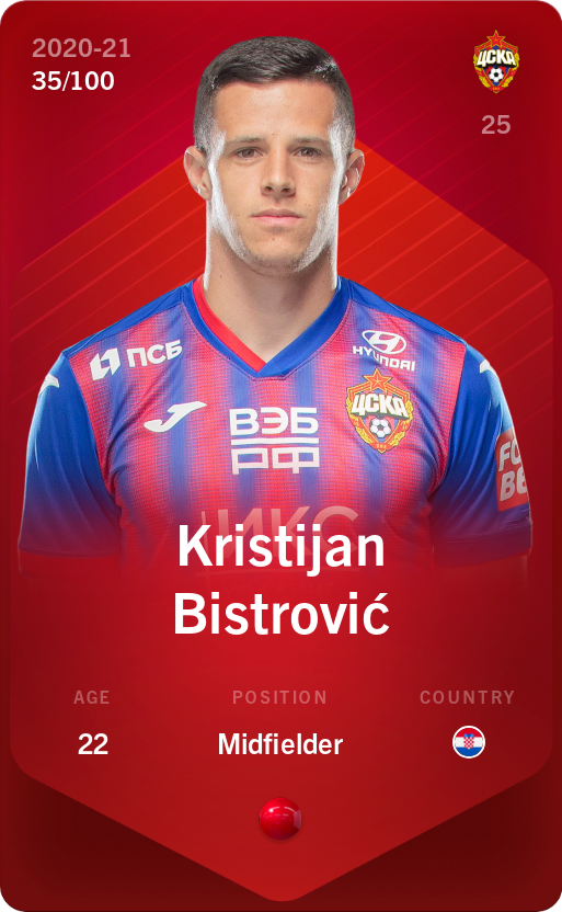 Sorare - Sorare Official - Kristijan Bistrović 2020-21 • Rare 35/100 - NFT # 17196843162791401312920004674521905955789925685401577954334242966229599819292